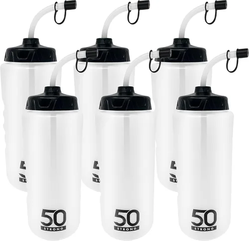 Vista 8 de 50 Strong Botella de agua de hockey y lacrosse con pajita, 1 litro