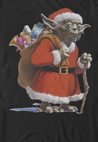 Vista 2 de STAR WARS Officially Licensed Santa Yoda Men's Tee