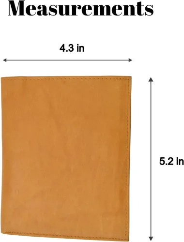 Vista 5 de MARSHAL Cartera de piel de primera calidad con bloqueo RFID, plegable, tipo hipster, para tarjetas de crédito, tarjetero (bronceado), Beige