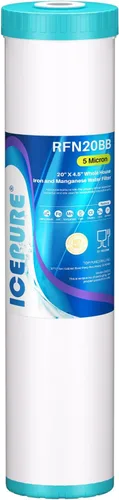 Vista 11 de ICEPURE Filtro de agua de carbón activado y KDF de gran capacidad de 4.5 x 20 pulgadas, filtración de metal pesado para toda la casa, filtro de agua
