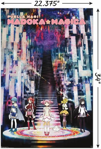 Vista 3 de Puella Magi Madoka Magica - Póster de pared, 34 pulgadas de largo x 22.4 pulgadas de ancho, versión sin marco