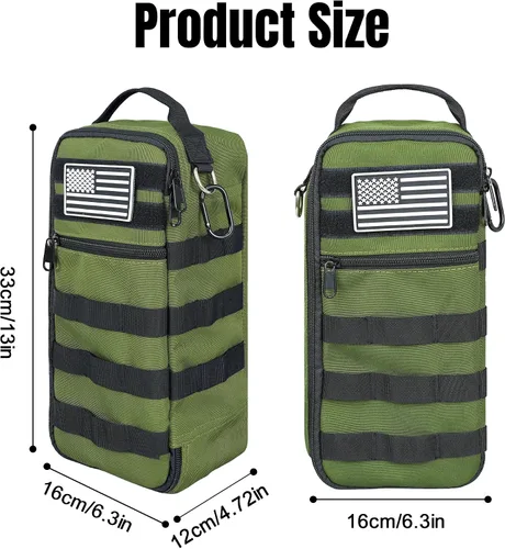Vista 2 de Bolsa de herramientas pequeña portátil, bolsa de herramientas resistente con correa para el hombro y clip de anillo en D, bolsa de mano duradera e
