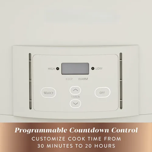 Vista 2 de Olla de cocción lenta programable de 7 cuartos de galón con tapa de bloqueo, cerámica apta para lavavajillas, calentamiento automático, cocina