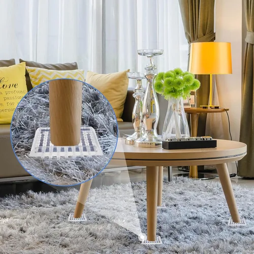 Vista 4 de Queekay 8 protectores de alfombras, copas con púas para patas de muebles