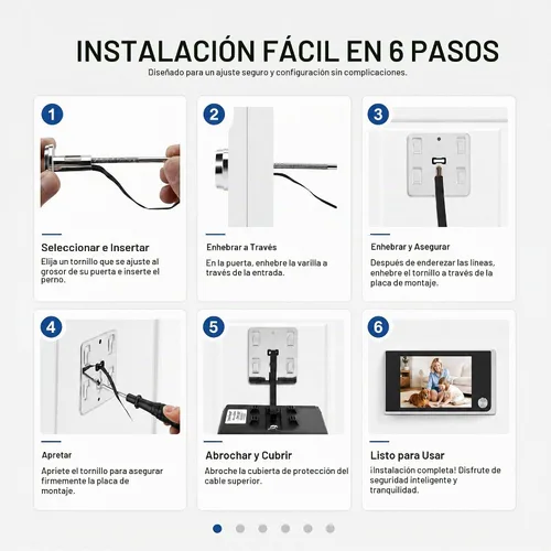 Vista 6 de Visor de Mirilla para Puerta Digital con Cámara de Ojo de Puerta 3.5 Pulgadas LCD HD Pantalla de 120 Grados de Ángulo Amplio para Sistema
