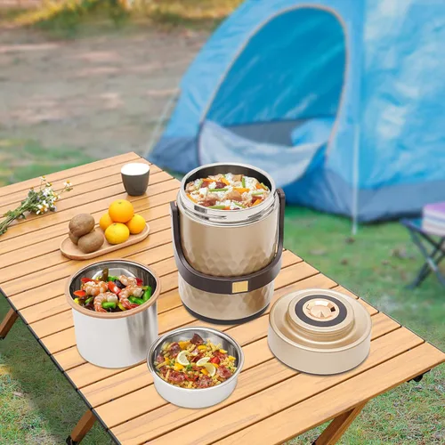 Vista 3 de LOYALHEARTDY Termo de 67 onzas para comida caliente, tarro térmico de alimentos con aislamiento de 3 capas sellado, recipientes de sopa apilables