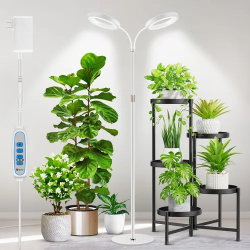 Vista 12 de Aumtrly Luces de cultivo para plantas de interior, luz de escritorio de 80 LED de espectro completo para el cultivo de plantas pequeñas, lámpara