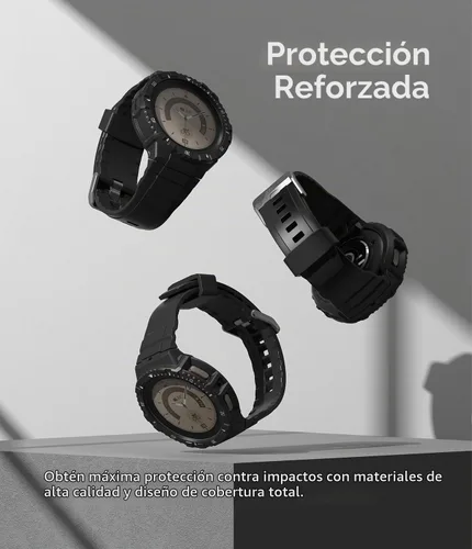 Vista 5 de Ringke - Correa para Samsung Galaxy Watch 5 Pro [Fusion-X Guard, negro] Funda protectora con correa, a prueba de golpes resistente y correa
