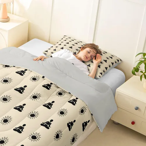 Vista 3 de Erosebridal Yoga Gifts Comforter Set for Kids Boys Girls Yoga Chakras Bedding Sun and Moon Duvet Set Boho Tribal Comforter Twin with 1 Pillowcase