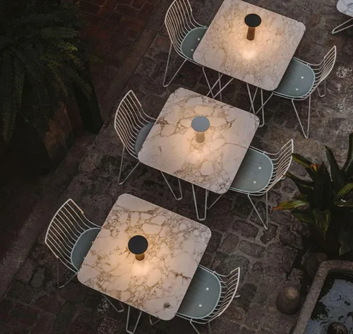 Vista 2 de Mona' - Lámpara de mesa moderna, luz LED inalámbrica partable, interruptor de control táctil de atenuación, ajustable 360°, recargable por USB
