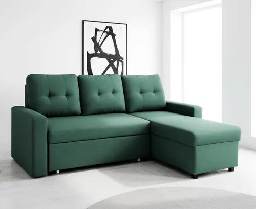 Vista 5 de Container Furniture Direct Sofá cama convertible en forma de L Sofá cama modular extraíble que ahorra espacio para apartamentos y salas de estar