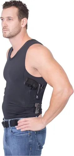 Vista 5 de Hidden Carry Wear CCW - Camiseta de compresión táctica para uso diario EDC - Camisa de pistola para hombre