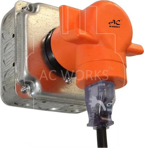 Vista 5 de AC WORKS RV/Range/Generator 14-50 Enchufe de 50 amperios a 6-20R 15/20Amp 250Volt Adaptador (A 6-20 Compacto)