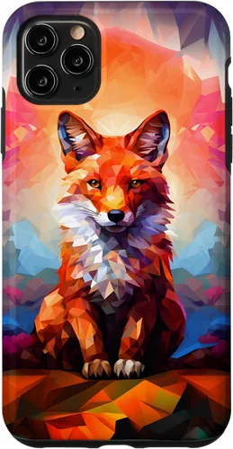 Vista 12 de iPhone 11 Mosaico de zorro rojo Lindo Funda colorida