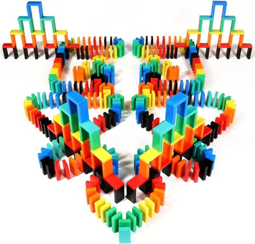 Vista 3 de Bulk Dominoes Pro-Domino Kit Juego de dominó, juguetes pequeños STEM STEAM, juegos familiares para niños, juguetes y juegos para niños