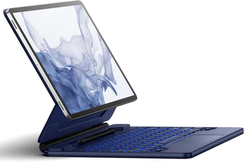 Vista 11 de Dexnor para Samsung Galaxy Tab S10+ Plus/S9+ Plus/S9 FE+ Plus/S8+ Plus/S7+ Plus/S7 FE Funda con Teclado 31.5 cm Flotante Cantilever Magnético