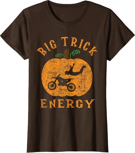 Vista 41 de Dirt Bike Motocross Halloween - Pumpkin Jack O Lantern T-Shirt Asphalt Grey