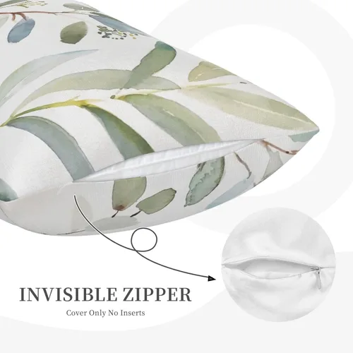 Vista 5 de Funda de almohada de hoja de planta verde, funda de almohada suave de 14 x 20 pulgadas, duradera, de fácil cuidado, decorativas, fundas protectoras