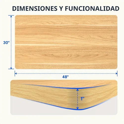 Vista 3 de FLEXISPOT EN2 Escritorio de pie de una pieza entera de 48 x 30 pulgadas con Parte superior de arce + marco blanco