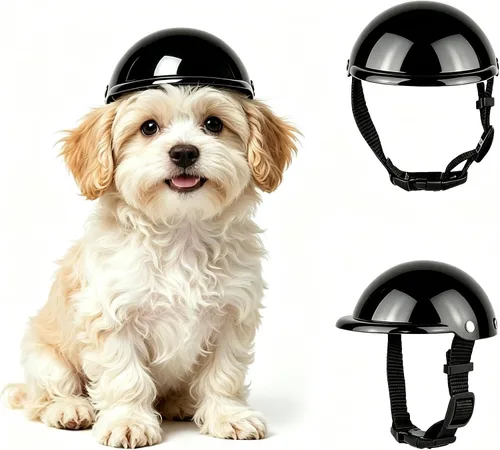 Vista 9 de Enjoying Cascos para perros pequeños, casco para perros pequeños, con gafas, senderismo, ciclismo, al aire libre, resistente al viento, a prueba