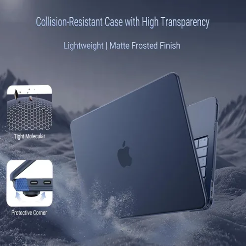 Vista 2 de MOSISO Compatible con MacBook Neo Case 13 pulgadas 2026 A3404 A18 Pro Chip Índigo transparente