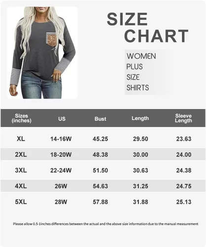 Vista 4 de TIYOMI Plus Size Tops for Women Fall Winter Shirts Clearance (XL-5XL)