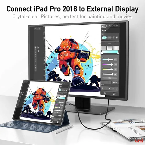 Vista 7 de Cable uni USB C a HDMI 1 m 4K a 30Hz, cable USB tipo C a HDMI de un solo sentido, [compatible con Thunderbolt 3/4] con MacBook Pro/Air, iPhone 15