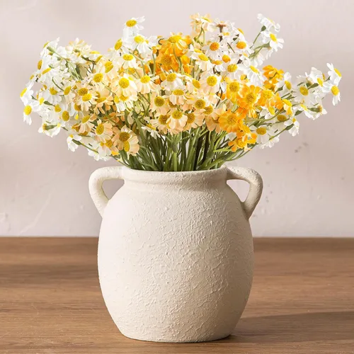 Vista 17 de Dobbyby - Florero de cerámica de 12 pulgadas, jarrón rústico para decoración del hogar, cerámica hecha a mano, jarrones altos de terracota