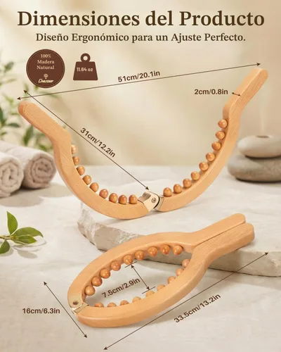 Vista 6 de Masajeador linfático de madera del Lipedema de las celulitis del drenaje para la pantorrilla del muslo de la pierna Cuentas