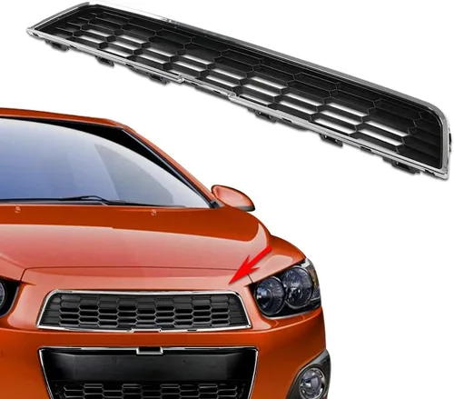 Vista 8 de CHEDA Parachoques delantero superior parrilla cromo y negro compatible con Chevy Sonic 2012 2013 2014 2015 2016