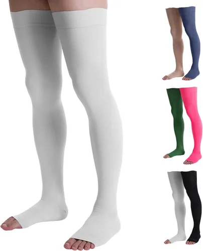 Vista 15 de Doc Miller Thigh High Compression Socks 20-30mmHg Open Toe, Varicose Veins, Calf, Leg & Ankle Support, Pregnancy & Maternity Stockings, Small to