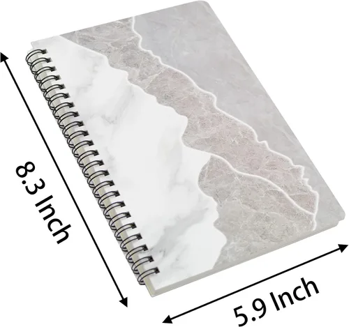 Vista 2 de Yansanido Cuaderno en Espiral, 8 Piezas A5 Diseño Mármol Tapa Dura Gruesa 7mm Rayas para Universidad 80 Hojas -160 Páginas para Estudio y Notas