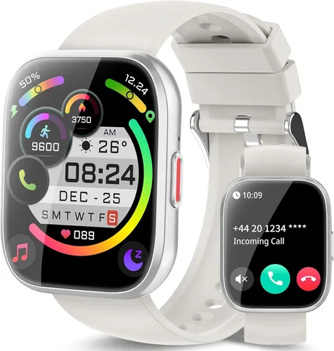 Vista 3 de aycy Reloj inteligente para hombres y mujeres, llamada Bluetooth, pantalla táctil HD de 1.85 pulgadas, reloj de fitness con monitor de frecuencia