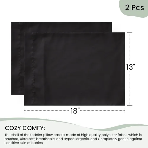Vista 5 de EXQ Home - Fundas de almohada para niños pequeños 13x18, juego de 2 fundas de almohada de viaje, funda de almohada pequeña para almohada de bebé