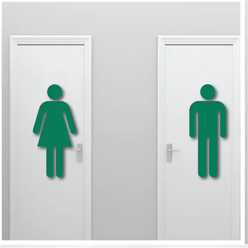 Vista 11 de Letrero grande de 20 pulgadas de alto para pared de hombre y mujer, adhesivo fuerte seguro para pared, diseño artístico mural para baño, baño, baño