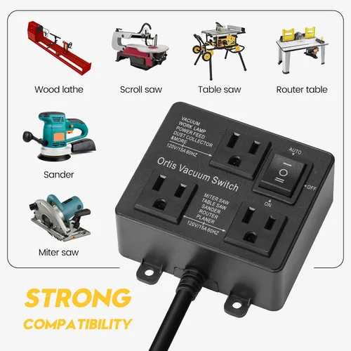 Vista 8 de Interruptor de vacío automático, interruptor de vacío Ortis para más herramientas eléctricas, retarda el encendido/apagado del vacío para evitar