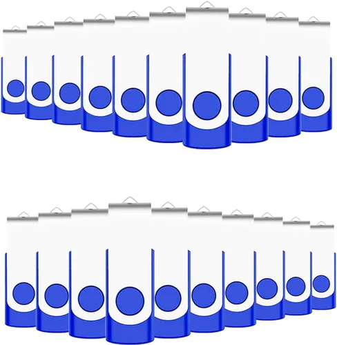 Vista 16 de Paquete de 50 unidades flash USB 2.0 de 128 MB, unidades flash USB 2.0 a granel para almacenamiento (azul) Unidades de pulgar de 128 GB a granel