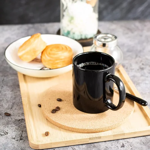 Vista 4 de BYCNZB Juego de 6 tazas de café de 12 onzas para café, té, cacao, leche (negro)