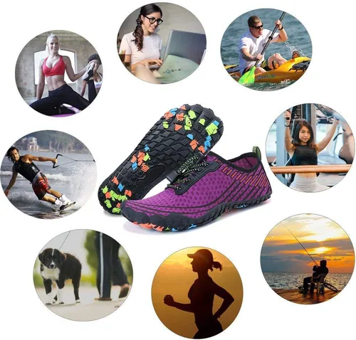 Vista 7 de MAYZERO Zapatos de agua para hombres y mujeres, zapatos de surf, playa, piscina, zapatos de punta ancha, senderismo, zapatos de agua, zapatillas