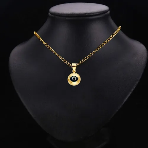 Vista 2 de Colgante de oro amarillo de 14 quilates con dije de mal de ojo, Metal