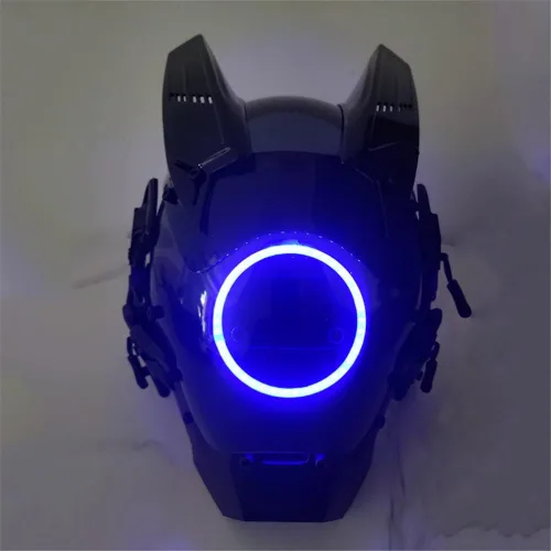 Vista 3 de Ormakurda - Máscara de cosplay para hombres y mujeres tecnología punk futurista máscara para cosplay Halloween fiesta festivales de música accesorios