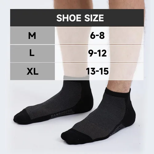 Vista 28 de BAMBOO COOL Calcetines atléticos de tobillo para hombre con acolchado y absorción de humedad, calcetines de malla para correr de corte bajo