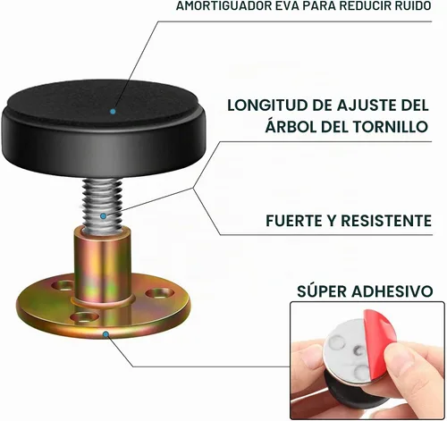 Vista 3 de Krisler Marco de cama de hierro ajustable herramienta antivibración, 1.181-1.732 in, protección de pared, fácil instalación, diseño moderno