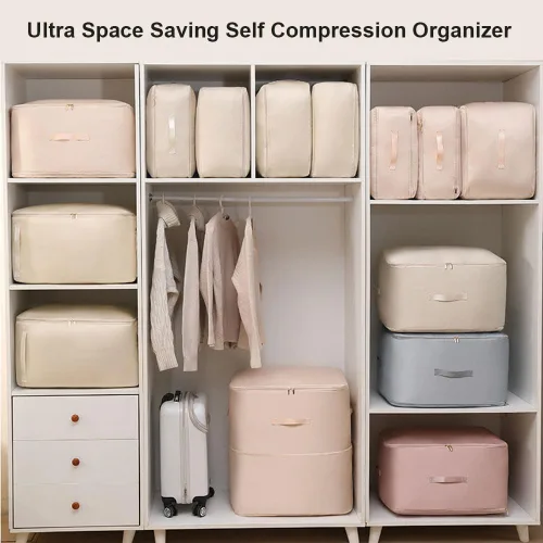 Vista 2 de 2024 NUEVO Organizador Autocompresor Ahorro de Espacio, Bolsas Organizadoras Autocompresoras para Mudanzas, Bolsa de Almacenamiento para Ahorro