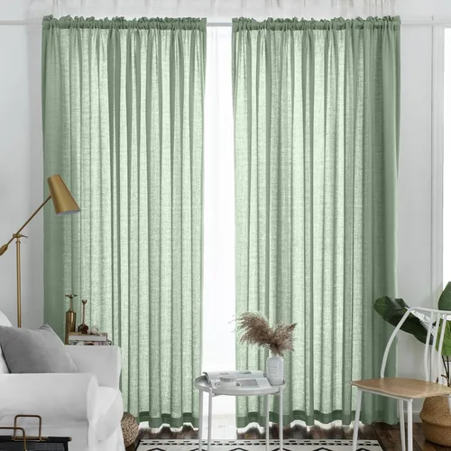 Vista 20 de Melodieux Cortinas de Niveles Semitraslúcidas Negras de 24 Pulgadas de Largo para Cocina, Cafetería, Dormitorio, Ventanas Pequeñas, Aspecto de Lino