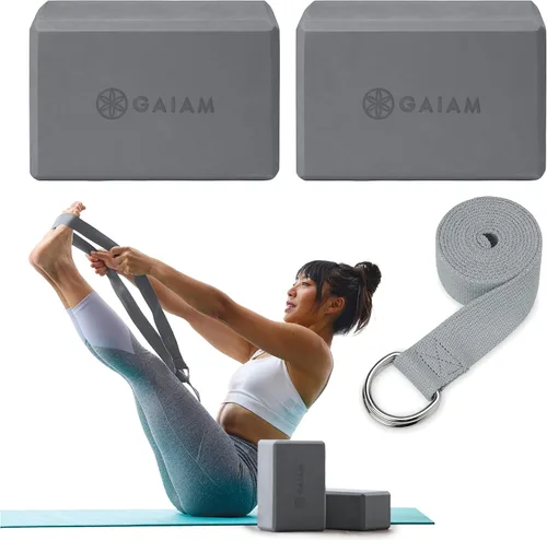Vista 24 de Gaiam Bloque de yoga – Espuma EVA sin látex – Superficie antideslizante suave con bordes biselados para yoga, pilates, meditación Rubor ateniense