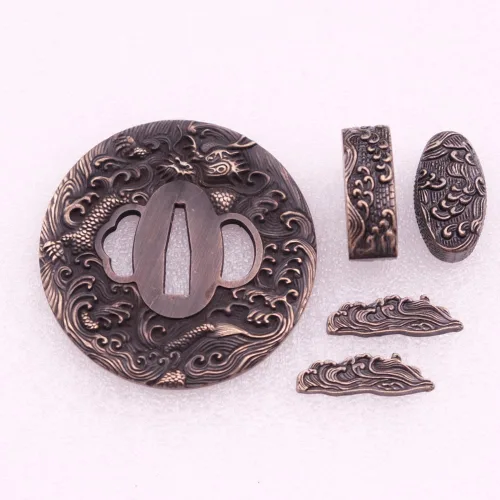 Vista 28 de Espada samurái japonesa KOSHIRAE – TSUBA FUCHI KASHIRA MENUKI 68-100