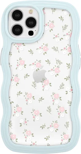 Vista 10 de ZCDAYE Funda compatible con iPhone 11, diseño floral estético, bonita funda rizada y ondulada para mujeres y niñas, funda de TPU suave a prueba