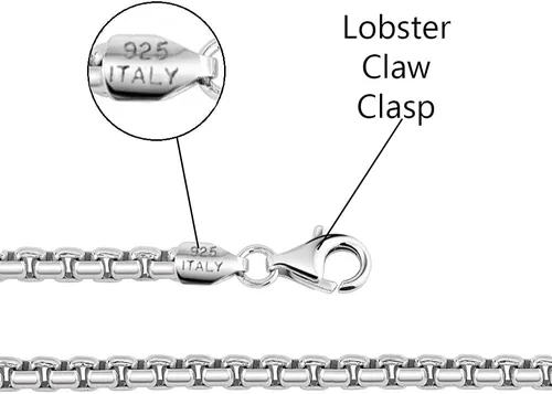 Vista 2 de Savlano Collar de cadena de plata de ley 925 italiana maciza chapada en rodio de 0.150 in con caja de regalo para mujeres y hombres, fabricado