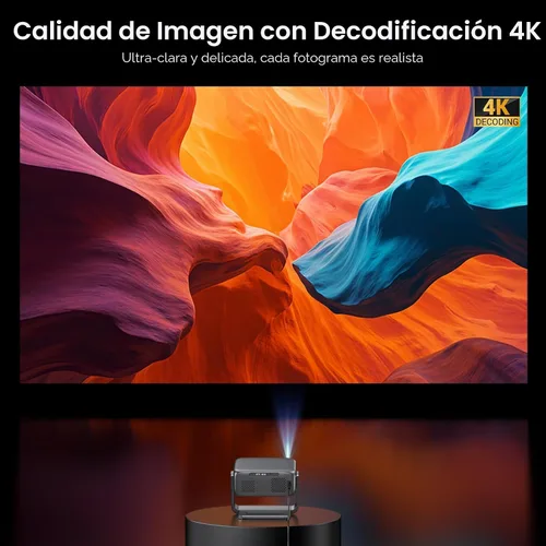 Vista 3 de Proyector para exteriores de Google TV con licencia oficial ANSI 2000 4K Full HD, proyector inteligente con WiFi y Bluetooth